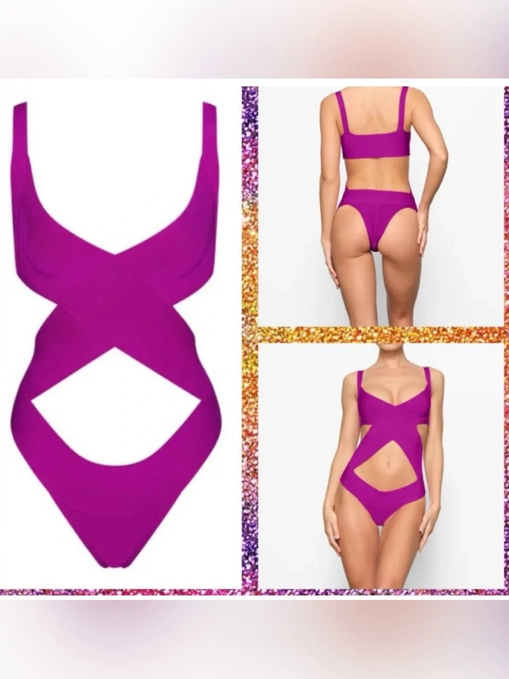 NEW SKIMS Knit Beachwear Bandage Monokini 1 Piece Bodysuit Sz 2X Lollipop~ w tag